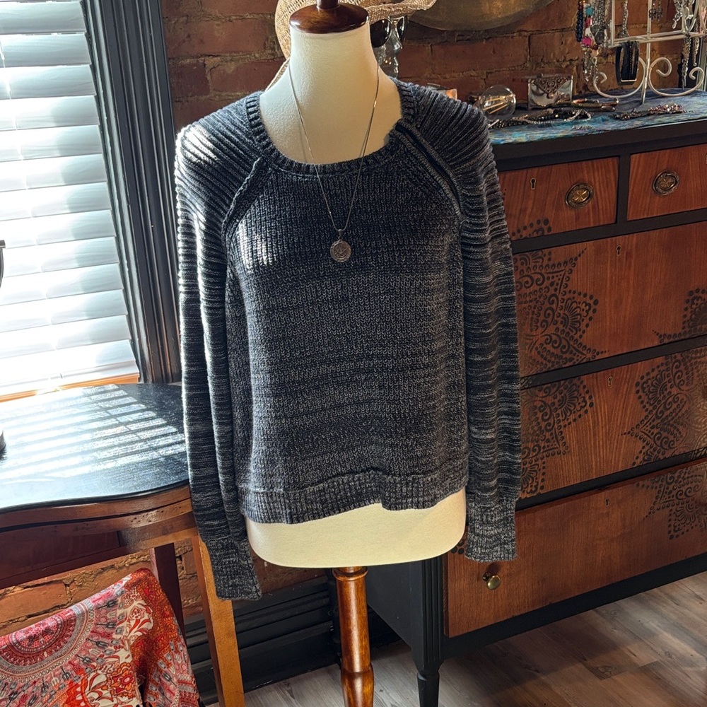 Victoria's Secret Charcoal Gray Ribbed Scoop Neck Sweater